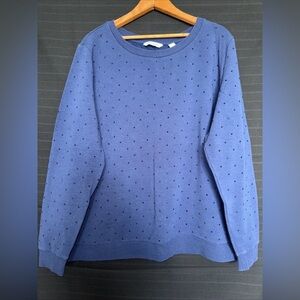 Susan Lucci Blue Sweater Long Sleeve Studded with Blue Jewels Womens Size XL